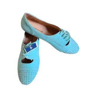 RAMPAGE BELINDA AQUA BLUE FLATS NWT